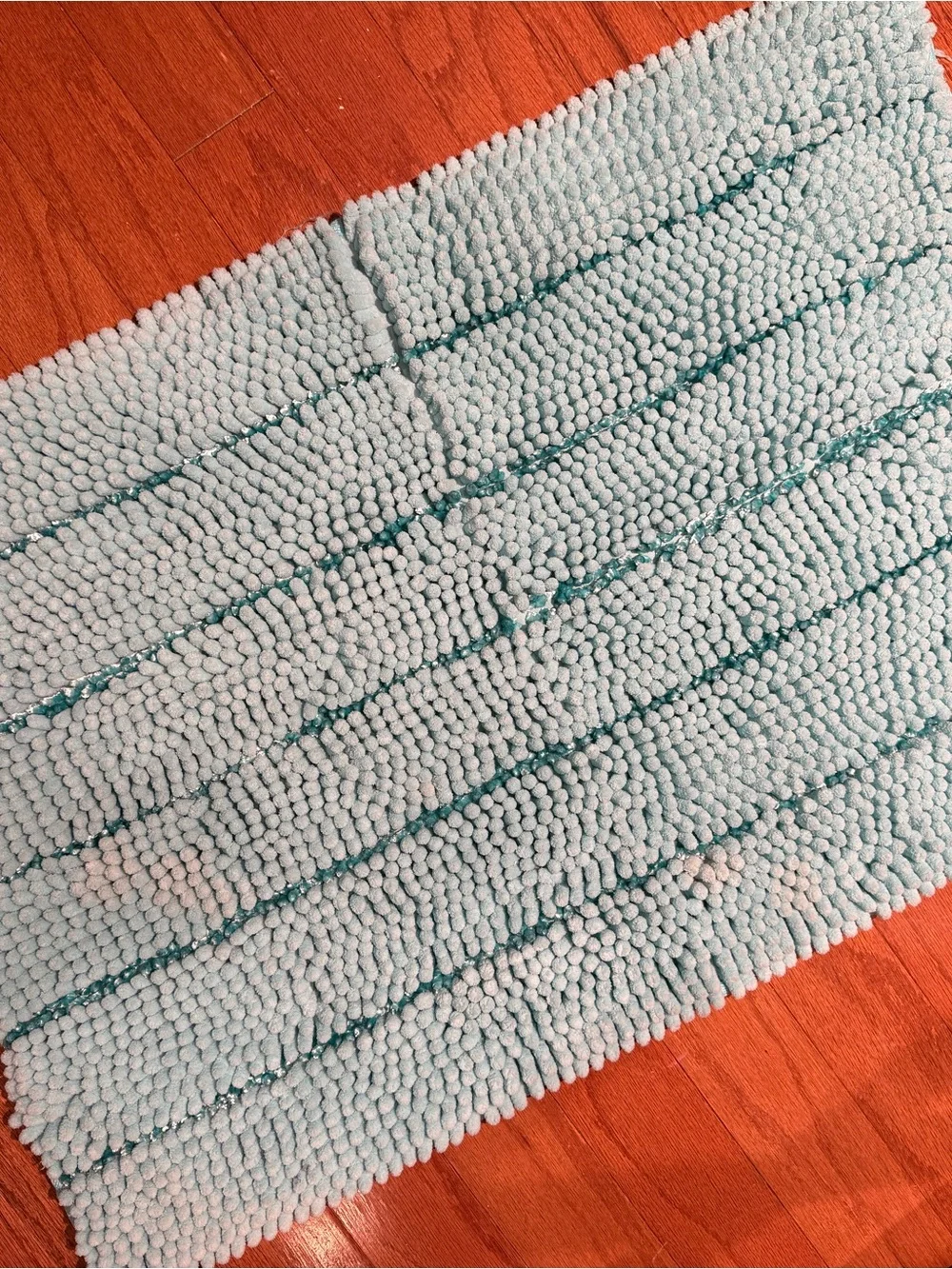 Plush Chenille Bath Rug - Light Aqua